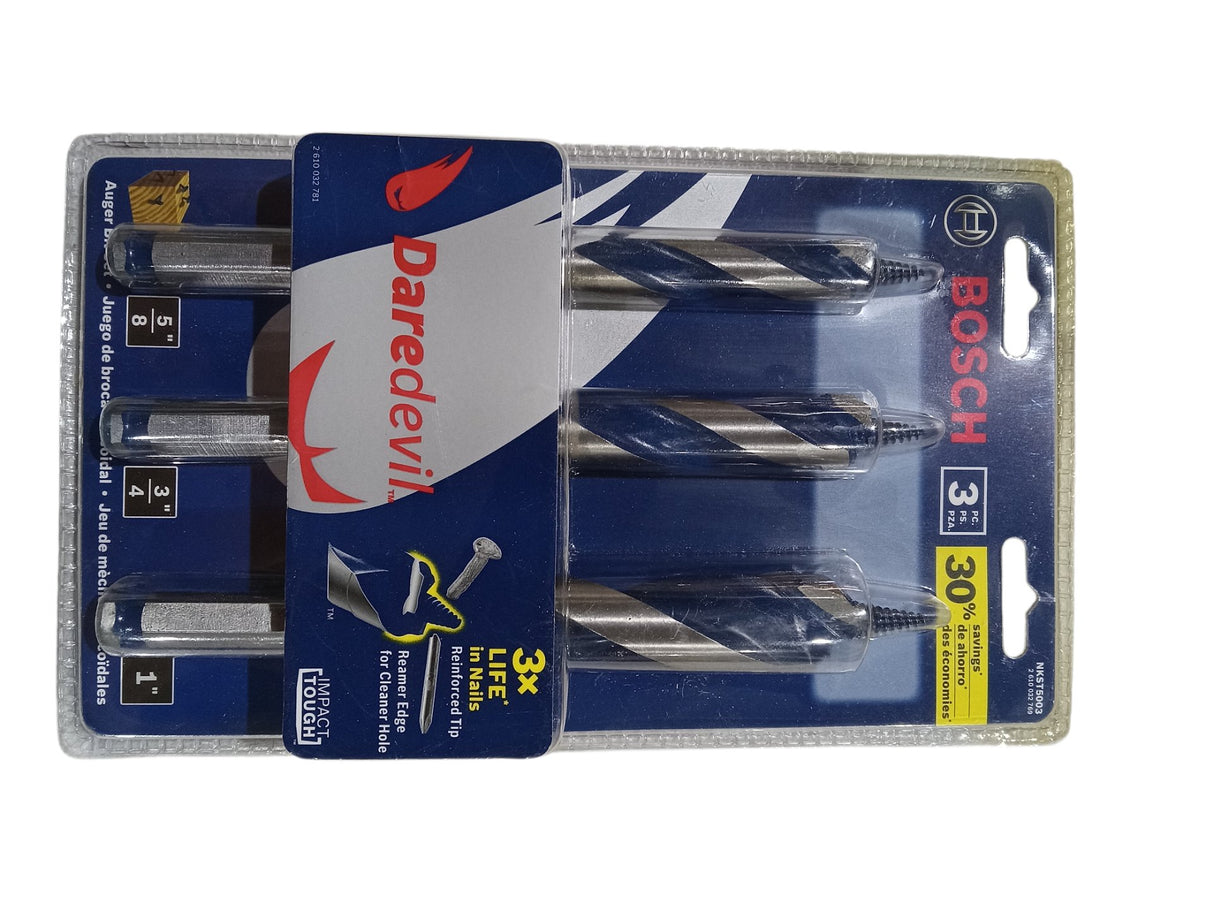 Bosch NKST5003 7 1/2  Dare Devil 3 Piece Auger Set - Image 1