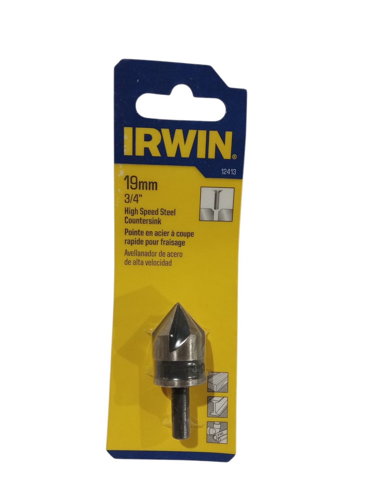 IRWIN INDUSTRIAL Tool 12413 3/4" High Speed Steel Countersink Bit - Image 1