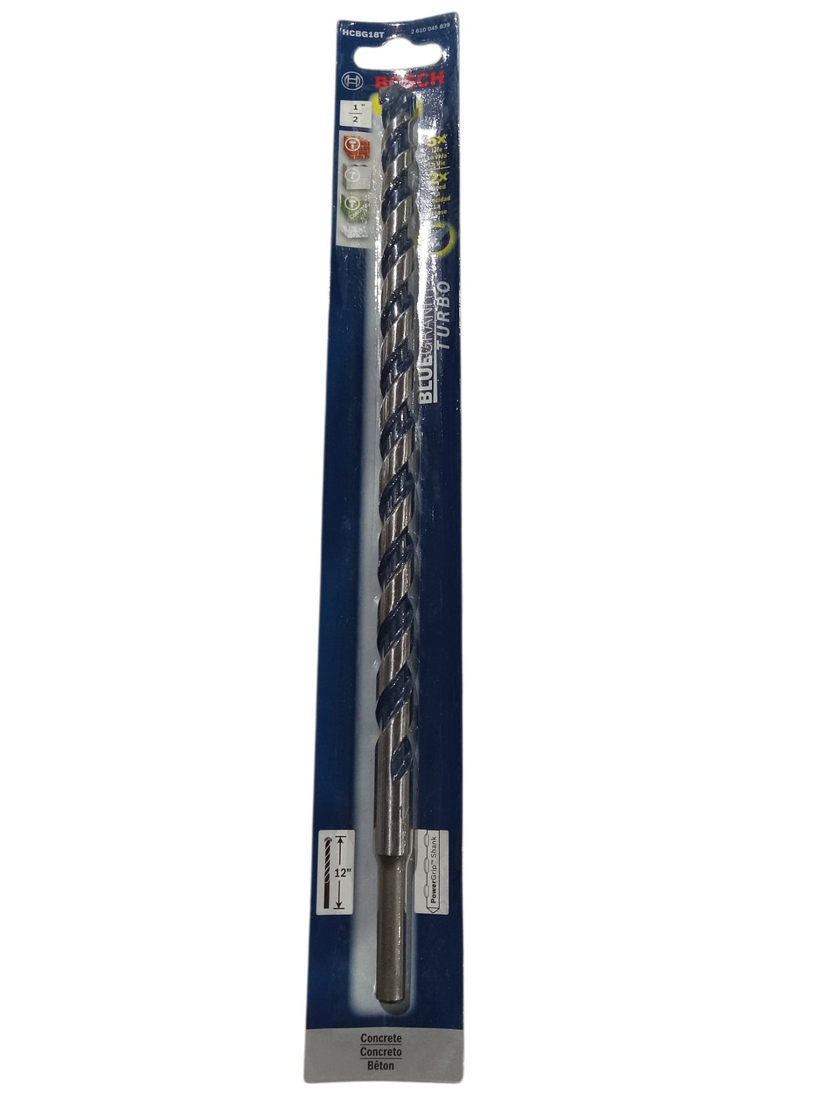 Bosch HCBG18 1/2 In. x 12 In. BlueGranite Carbide Hammer Drill Bit - Image 1