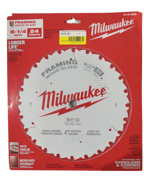 Milwaukee, 8-1/4", 24T, Framing, Circular, Saw Blade - Image 1