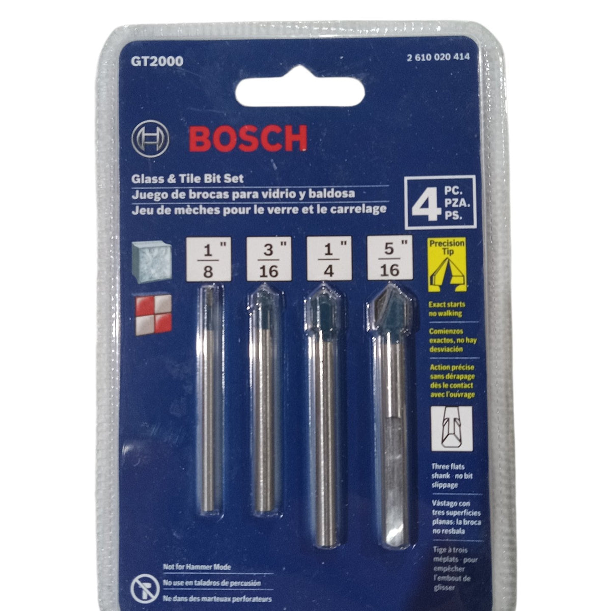 Bosch, Carbide Tipped, Glass, Tile, Bit, 4 pc. – Freeman Liquidators