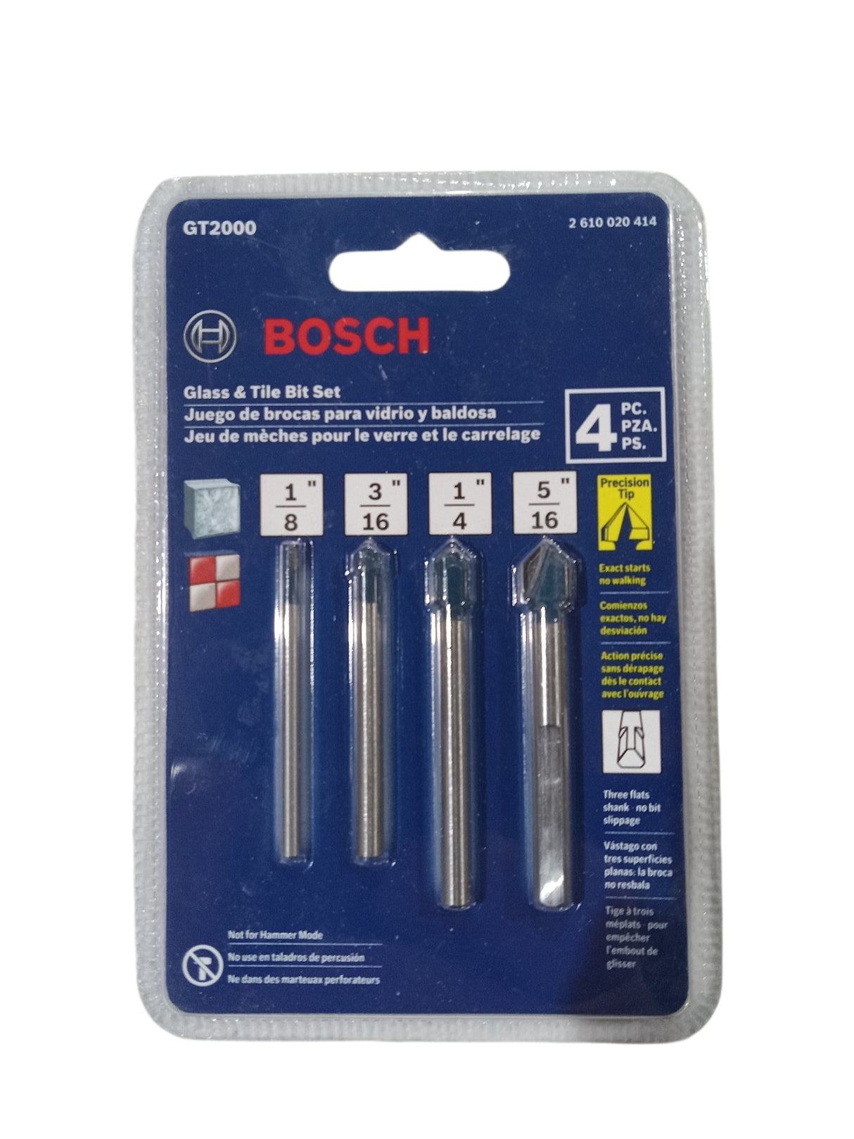 Bosch Carbide Tipped Glass and Tile Bit Set 4 pc. - Image 1