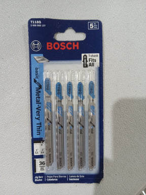 Bosch T118G 5-Piece 3-5/8 In. 36 TPI Basic for Metal T-Shank Jig Saw Blades - Image 1