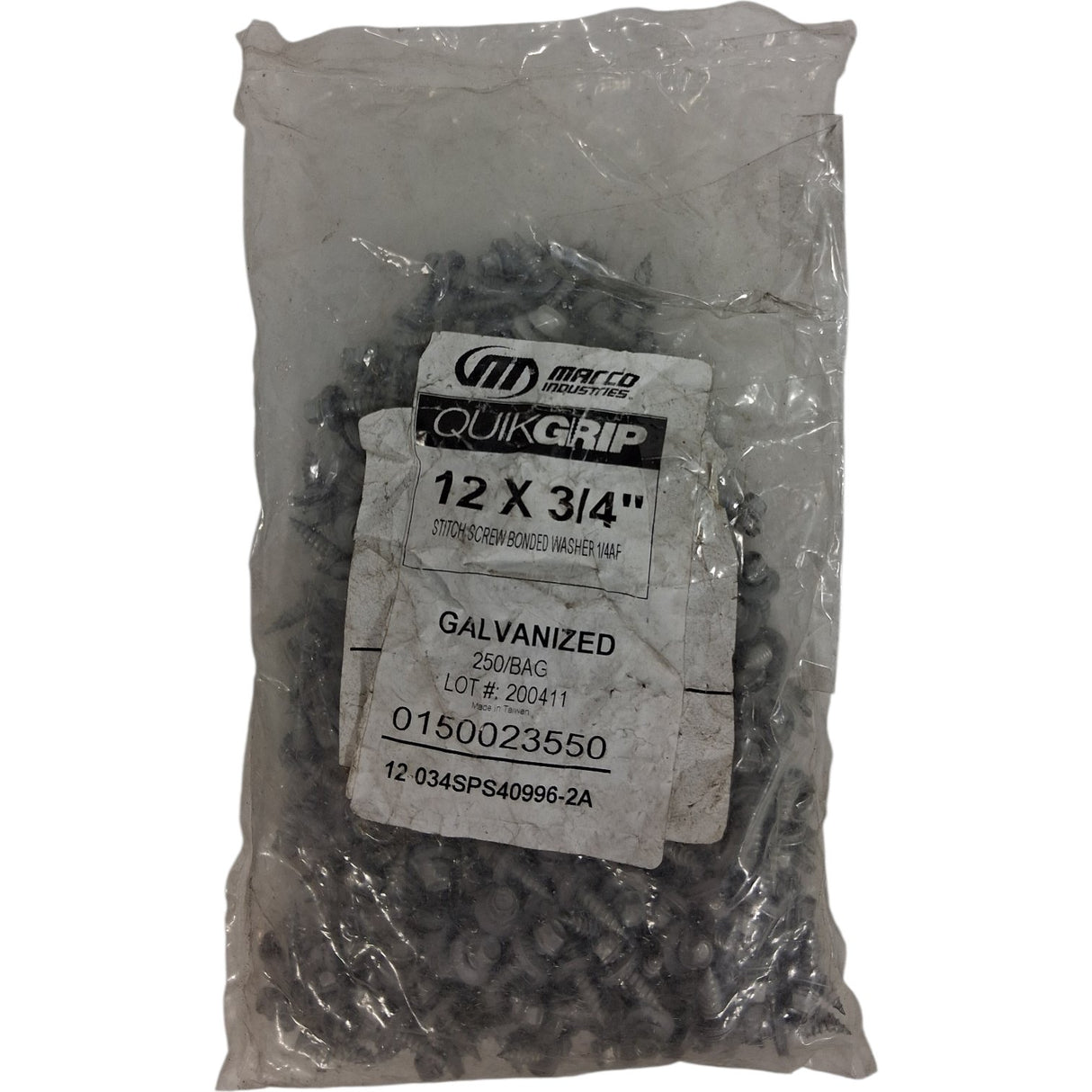MARCO QUICKGRIP 12X3/4 GALVANIZED STITCH SCREW 250CT - Image 2