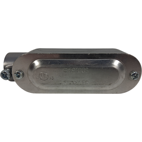 E491006 — ¾" LB Conduit Body Cover (PVC) with Screw Holes - Image 1