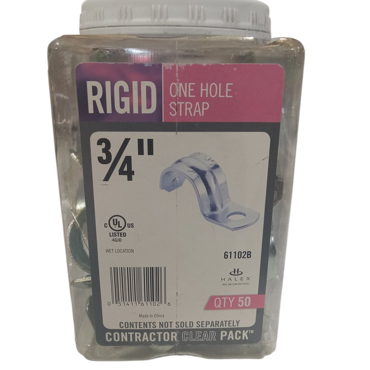 Halex, 61102B, 0.75 in., 1 Hole, Steel Strap, 50 Pack – Freeman Liquidators
