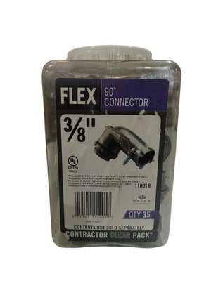 Halex, 3/8 in., Flexible, Metal Conduit, 90° Connectors, 35 Pack - Image 1