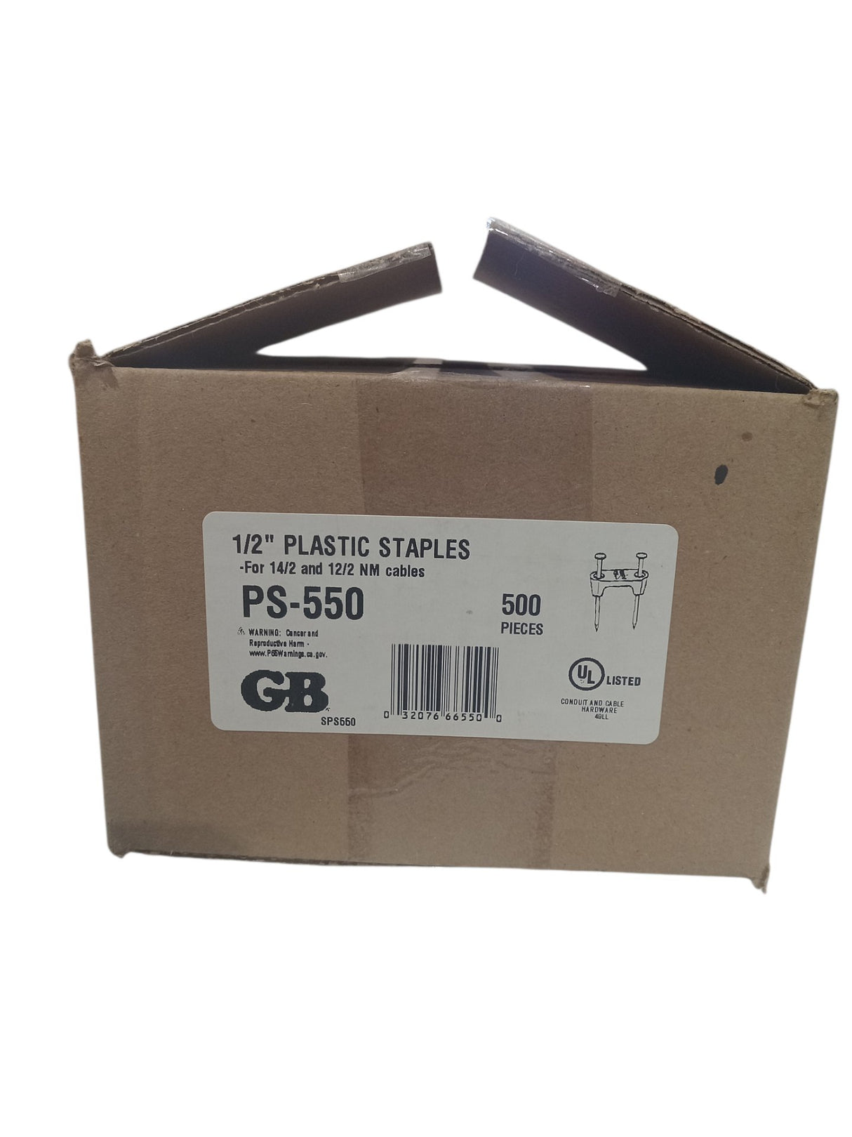 GARDNER BENDER INC 500-Pk. 1/2-In. Plastic Staples PS-550 - Image 2