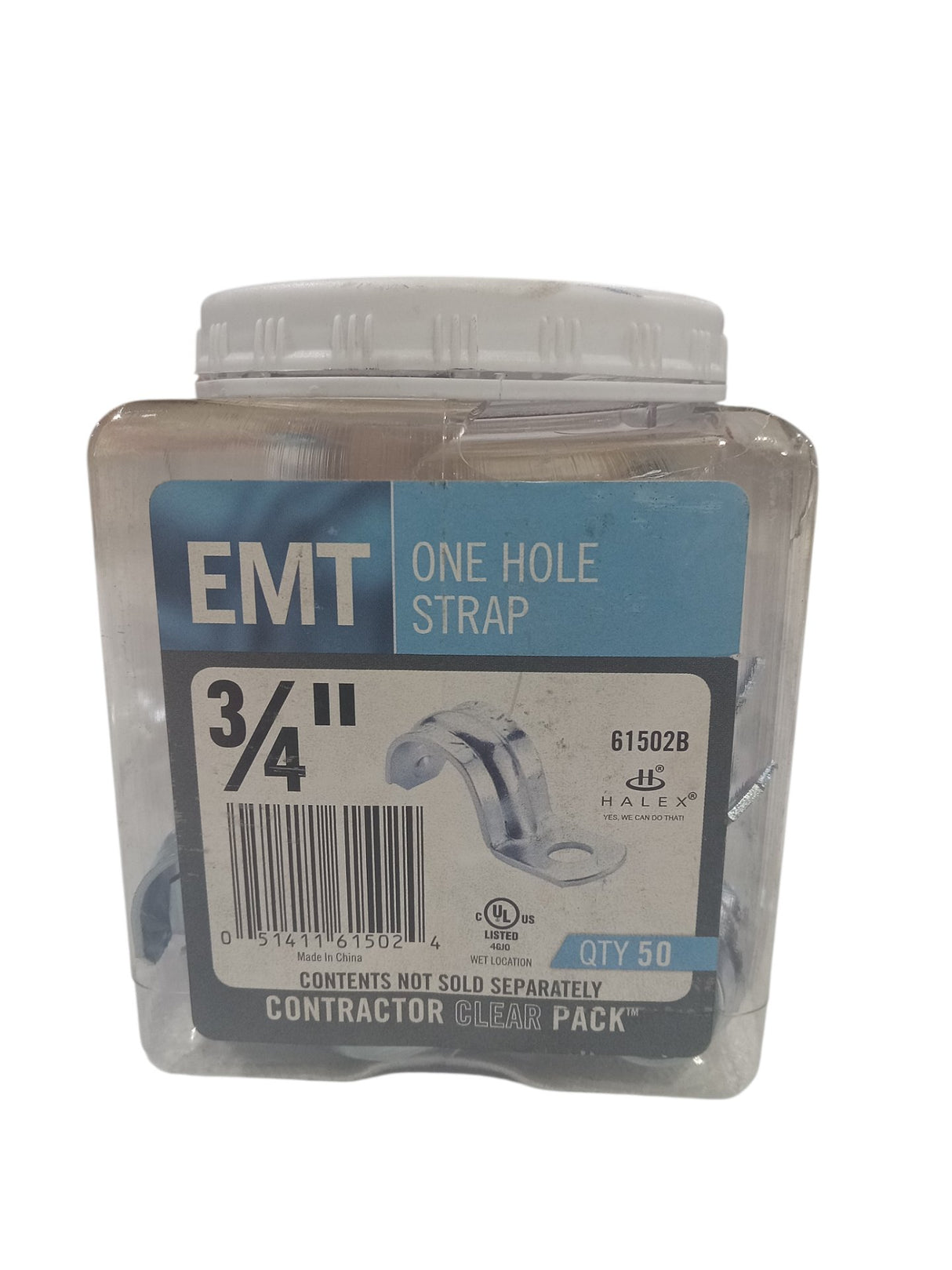 Halex, 61502B, 3/4in., One Hole, Electrical, Metallic Tubing Strap, 50 Pack - Image 1