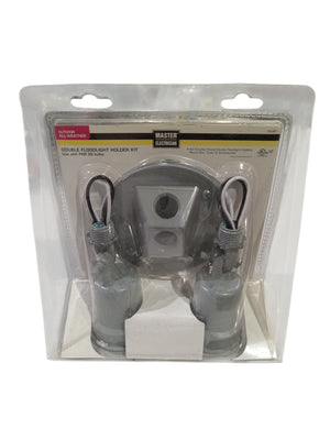 Master Electrician Hubbell Electrical LCR23N2 Round Double Floodlight Holder Kit- Gray - Image 1