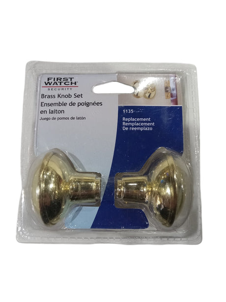 First Watch Security Knob Set in Polished Brass (Set of 10) - Image 1