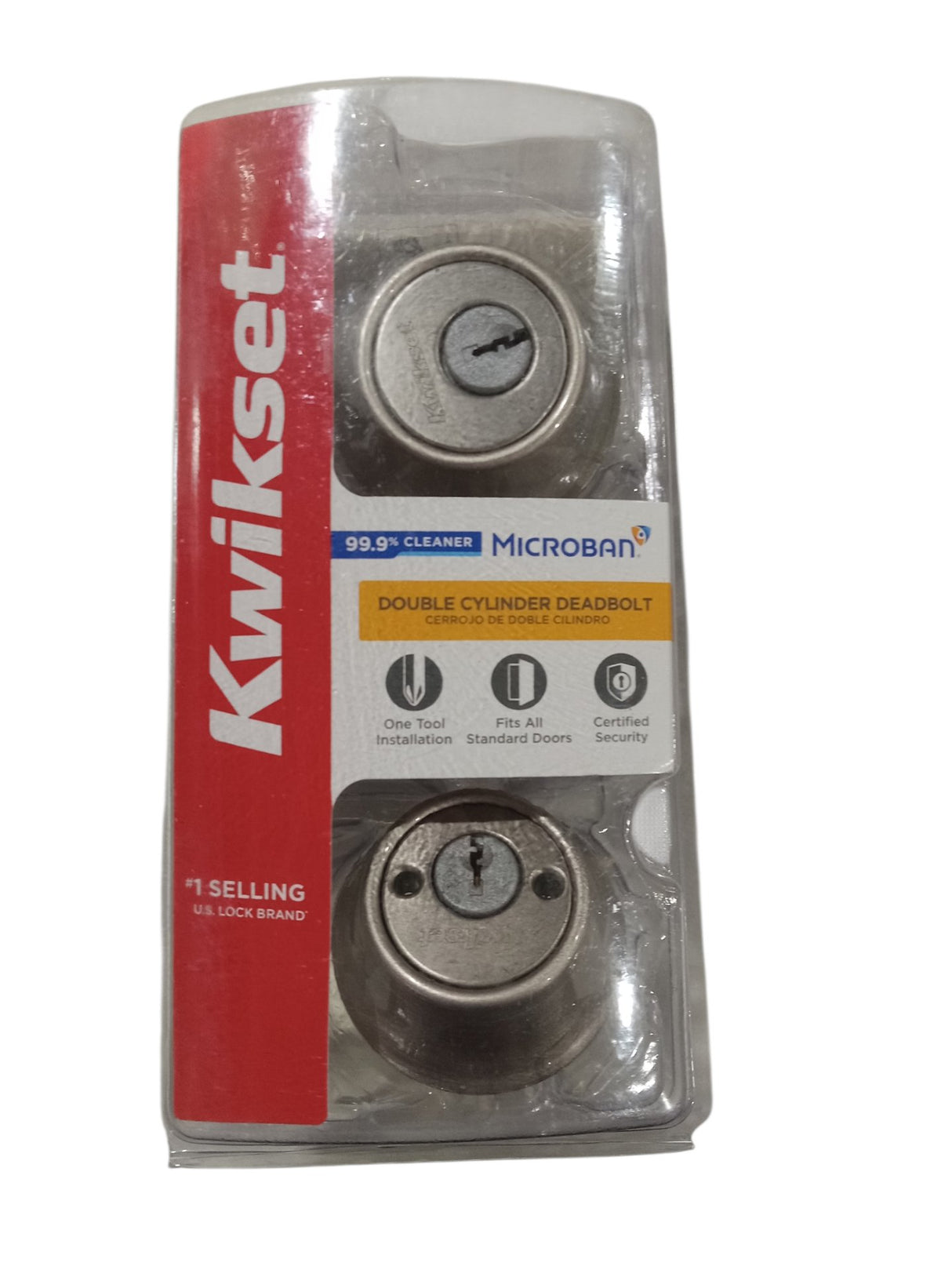 Kwikset 96650-492 Satin Nickel Double Cylinder Deadbolt - Image 1