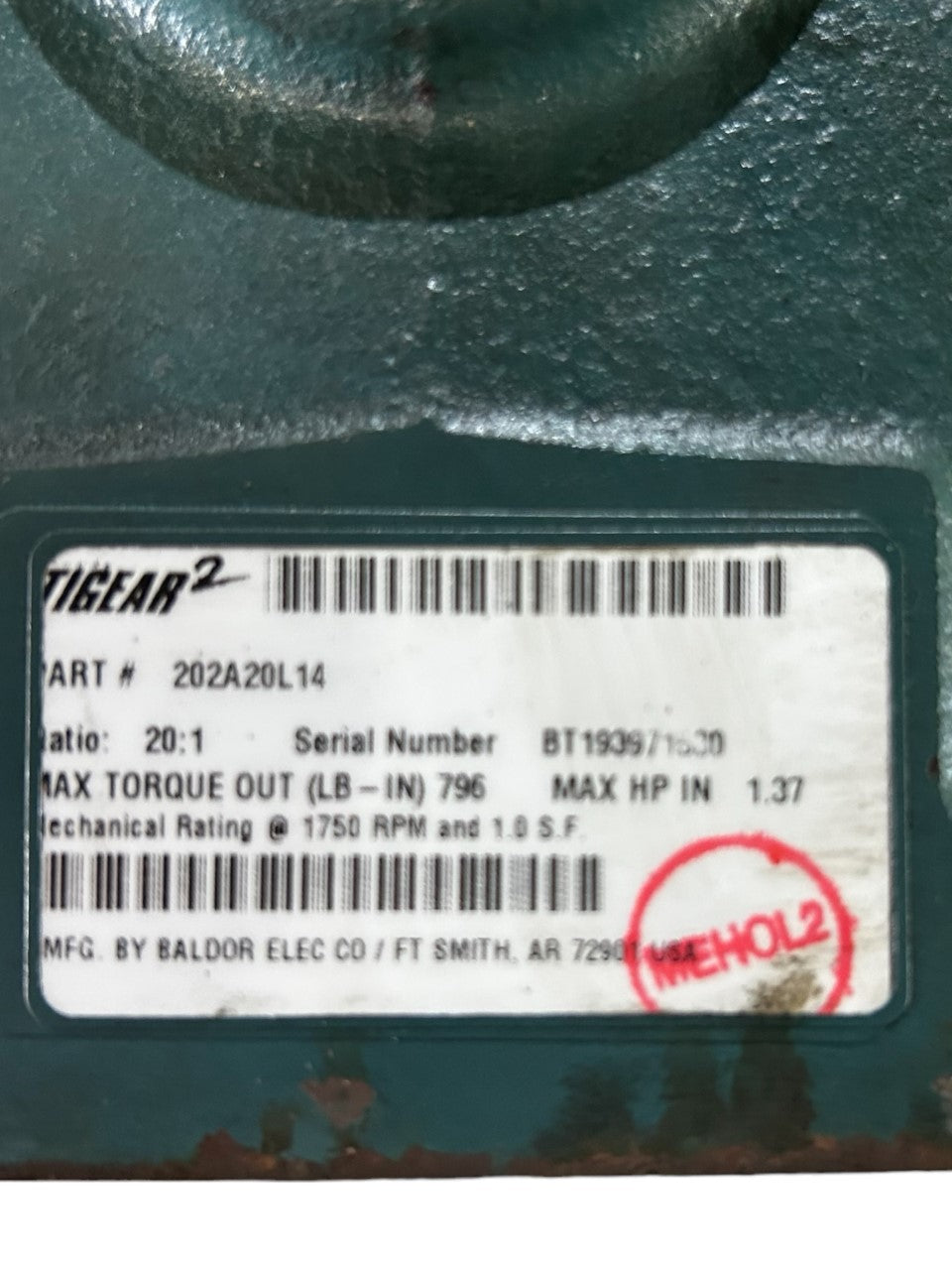 DODGE Tigear 2, 202A20L14, Right Angle Worm Gear Speed Reducer, Left Hand Output - Single Reduction - NEW NO BOX - FreemanLiquidators - [product_description]