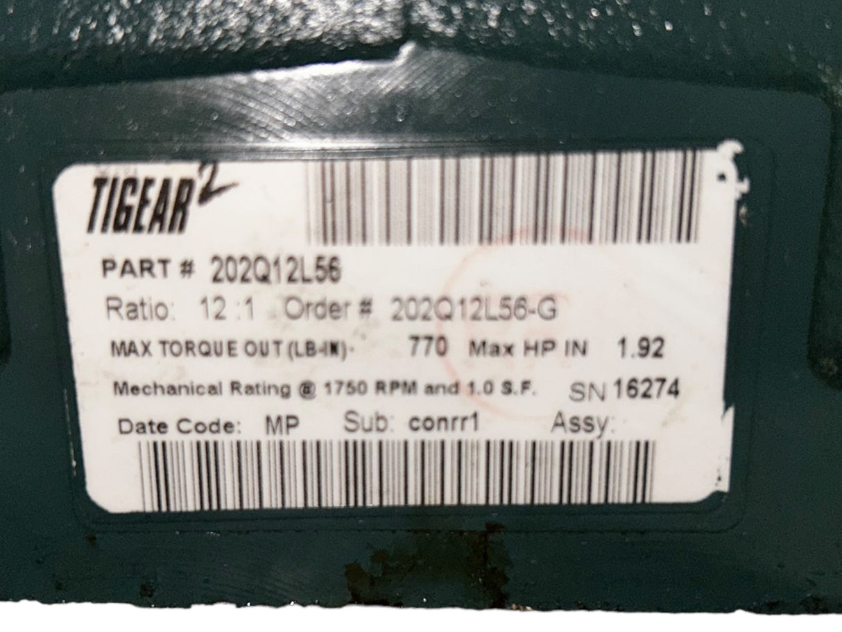 Dodge Tigear-2, 202Q12L56, Right Angle, Quill Input, Left Hand Output, Worm Gear, Reducer - New NO BOX - FreemanLiquidators - [product_description]