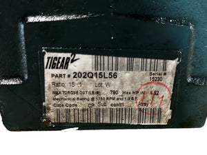 Dodge Tigear-2, 202Q15L56, Right Angle, Quill Input, Left Hand Output, Worm Gear, Reducer - New NO BOX - FreemanLiquidators - [product_description]