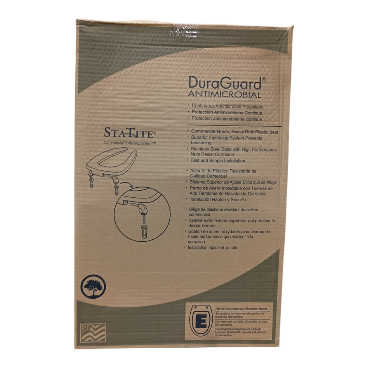 Church, 2155SSCT, Elongated Open Front, Commercial Plastic, Sta-Tite, DuraGuard - Freeman Liquidators