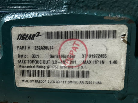 Dodge Tigear-2, 232A30L14, Reducer-External Output Shaft - USED NO BOX - FreemanLiquidators - [product_description]