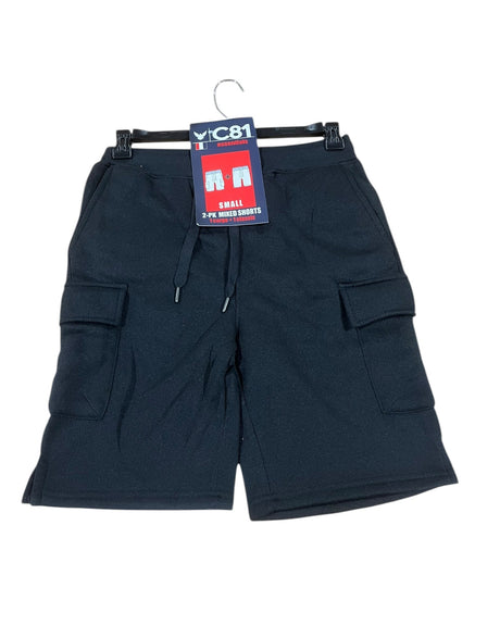 C81 Essentials, Men's, 2-Pk, Mixed Shorts, 1 Cargo, 1 Classic, Black, White - Men's Clothing - Freeman Liquidators - [product_description]