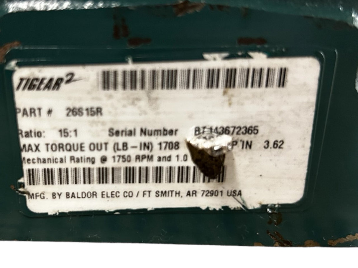 DODGE TIGEAR-2, 26S15R, Right Hand Output, Worm Gear, Right Angle Reducer - NEW NO BOX - FreemanLiquidators - [product_description]