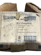 Hubbell, Raco, 2950, 2.5" Coupling, Uninsulated, New Old Stock, 5pcs - FreemanLiquidators - [product_description]