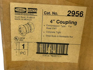 Hubbell, Raco, 2956, 4" Coupling, Uninsulated, New Old Stock - FreemanLiquidators - [product_description]