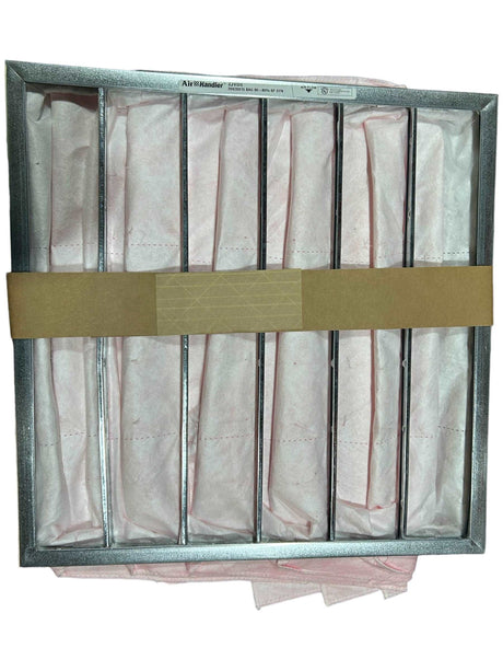 Air Handler, 2JVD8, Pocket Air Filter: 20x20x15 Nominal Filter Size, Pink, Synthetic, 6 Pockets, 150°F Max. Temp, PACK OF 4 - FreemanLiquidators - [product_description]