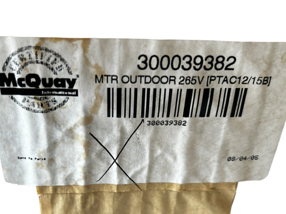 MCQUAY, 300039382, OD12/15A-Z601, OUTDOOR MOTOR, PTAC/ HP-12/15B - NEW IN BOX - FreemanLiquidators - [product_description]