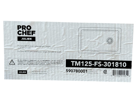 Prochef, TM125-FS-301810, Single Bowl, Farmhouse, Kitchen Sink, ProTerra, M125, Fireclay, 26-5/8" X 14-3/4" X 9" - NEW IN BOX - FreemanLiquidators - [product_description]