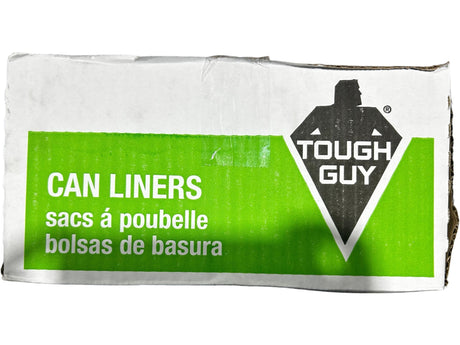 TOUGH GUY Recycled Trash Bags, 31DK57, 56 gal Capacity, 42 1/2 in Wd, 48 in Ht, 1.5 mil Thick, Black, 100 PK - FreemanLiquidators - [product_description]