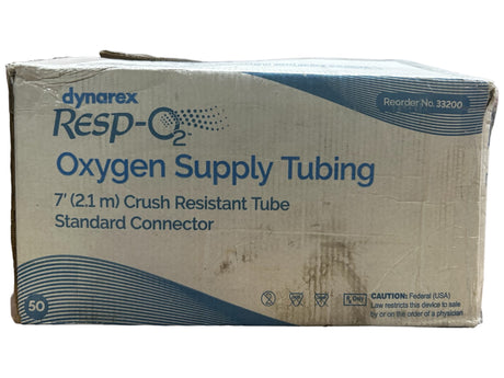 DYNAREX, 33200, Standard Lumen Oxygen Tubing, 7 ft Lg, 0.155 in Inside Dia., 50 PK - FreemanLiquidators - [product_description]