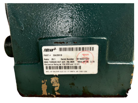 Dodge, Tigear-2, 35A20R18, Standard, Right Angle, Worm Gear, Speed Reducer, 1750 RPM, 7/8 in Input, - NEW NEVER USED/NO BOX - FreemanLiquidators - [product_description]