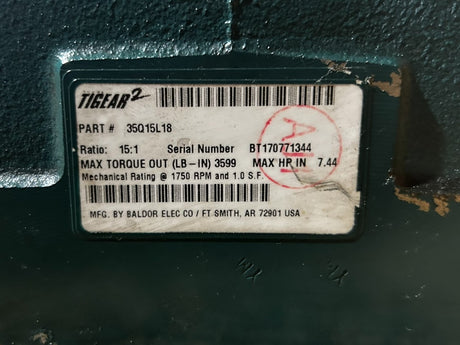 Dodge 35Q15L18 CENTER DISTANCE: 3.5 RATIO: 15:1 OUTPUT RPM: 116.67 - NEW NO BOX - FreemanLiquidators - [product_description]