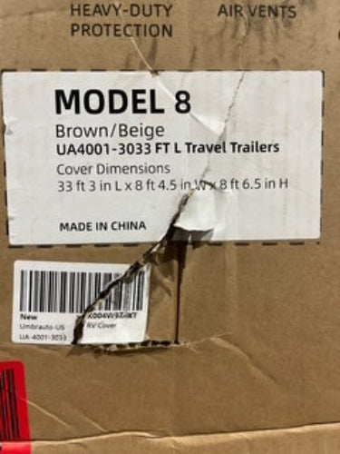 Umbrauto, Travel Trailer, RV Cover, 30'- 33', Model 8, Brown/Beige - RV Cover - Freeman Liquidators - [product_description]