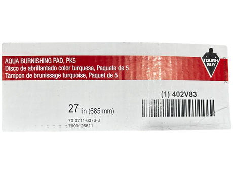 Tough Guy, 402V83, 27in, Aqua Burnishing pads, 1500 to 3000 rpm, 5PK - FreemanLiquidators - [product_description]