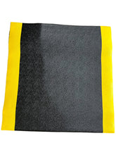 Load image into Gallery viewer, Antifatigue Mat, Pebble, 3 ft x 3 ft, 3/8 in Thick, Black with Yellow Border, PVC Foam, Beveled Edge - FreemanLiquidators - [product_description]

