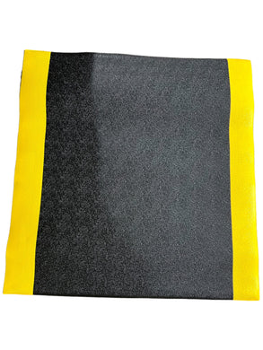 Antifatigue Mat, Pebble, 3 ft x 3 ft, 3/8 in Thick, Black with Yellow Border, PVC Foam, Beveled Edge - FreemanLiquidators - [product_description]