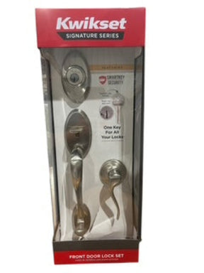 Kwikset, 98001-107, Shelburne, Front Door, Lock Set, Satin Nickel - Passage Lever - Freeman Liquidators - [product_description]