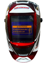 Westward Auto Darkening, Welding Helmet, 44R235, Black/Red/White - FreemanLiquidators - [product_description]