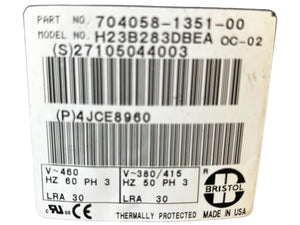 BRISTOL, H23B283DBEA, MCQUAY, 4JCE8960, 2-1/2HP, R22, 460V, 27800BTU Compressor - NEW IN BOX - FreemanLiquidators - [product_description]