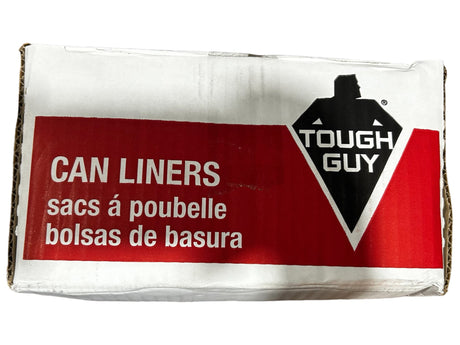 TOUGH GUY Trash Bags, 4YPC2, 60 gal Capacity, 38 in Wd, 58 in Ht, 1.5 mil Thick, Gray, 100 PK - FreemanLiquidators - [product_description]