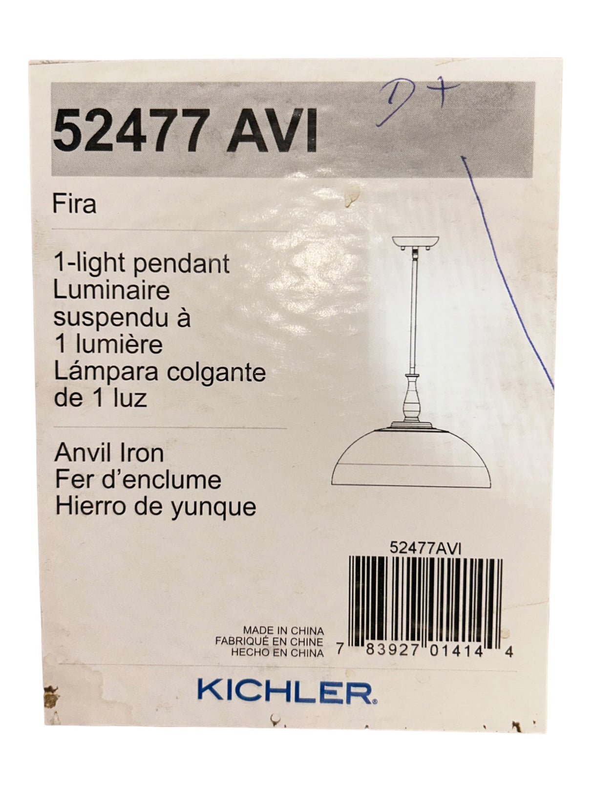 Kichler, 52477AVI, Fira 18" Wide Pendant, In Anvil Iron and Beech - New in Box - FreemanLiquidators - [product_description]