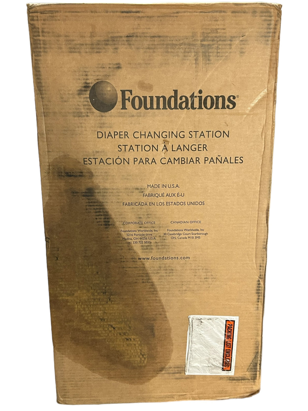 FOUNDATIONS, Changing Station, 5410339, Plastic/Stainless Steel, 15 5/8 in x 35 5/8 in x 3 7/8 in - FreemanLiquidators - [product_description]