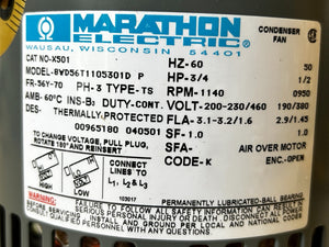 MARATHON, X501, 56T1105301, CONDENSOR, 3 Phase, 3/4-1/2HP, MOTOR - NEW IN BOX - FreemanLiquidators - [product_description]