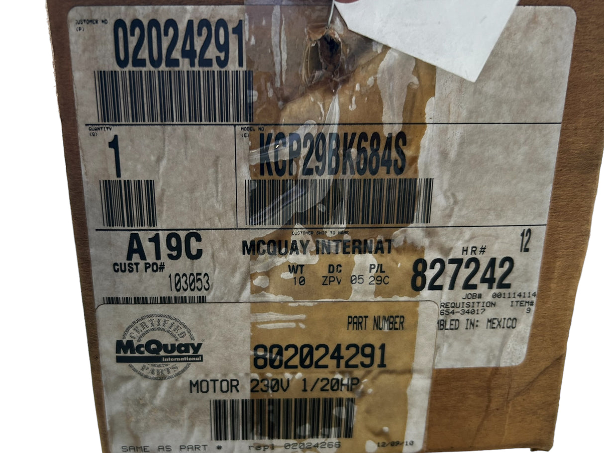 GE MOTORS, KCP29BK684S, 5KCP29BK, 1/20HP, 208/230V, 1100 RPM - NEW IN BOX - FreemanLiquidators - [product_description]