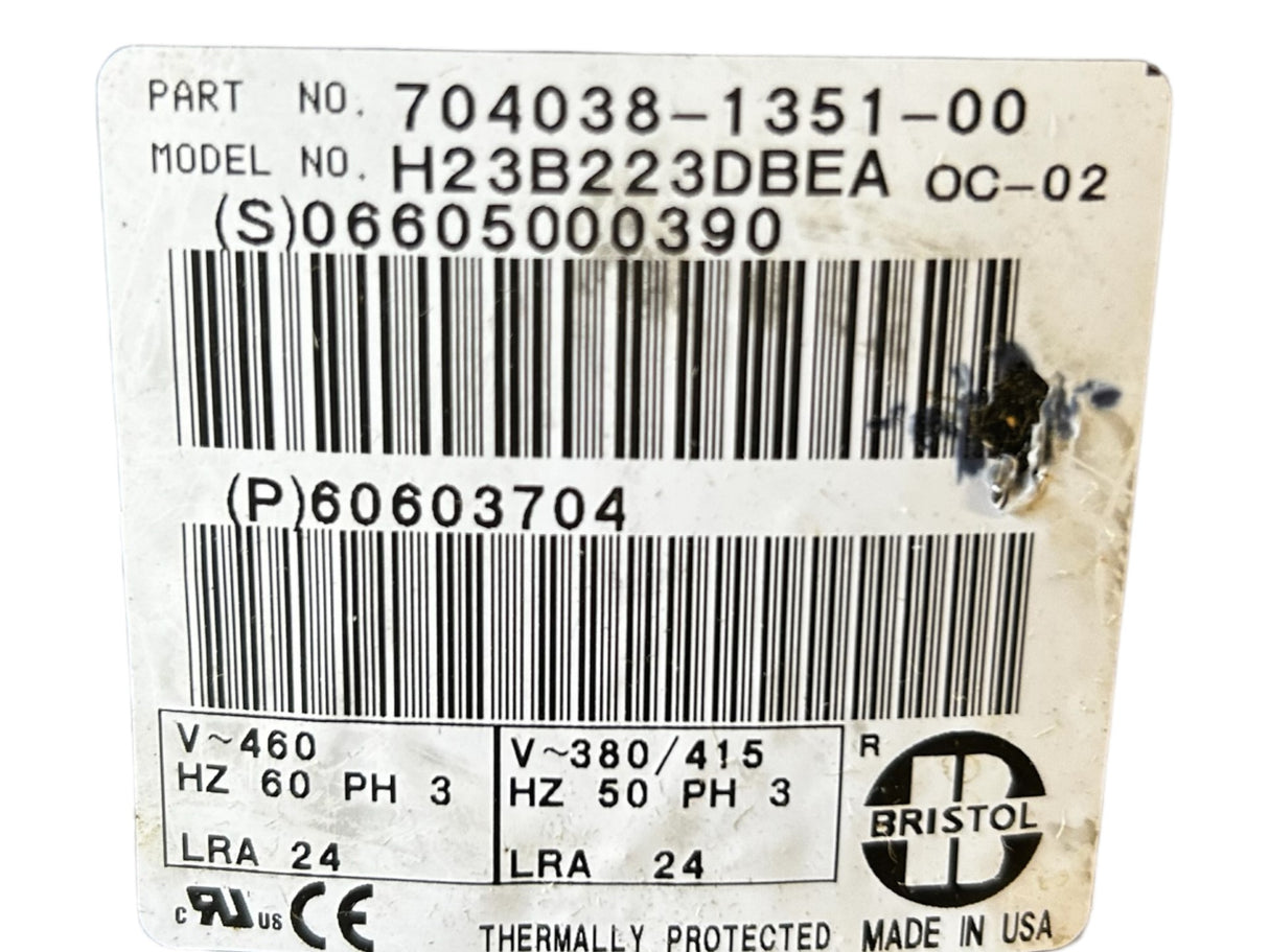 BRISTOL, H23B223DBEA, MCQUAY, 60603704, R22, 460V, 22650BTU Compressor - NEW IN BOX - FreemanLiquidators - [product_description]