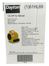 Dayton, 61HL69, 3 Speeds, 1/5 hp, 115V AC, 10 ft Cord, Yellow - FreemanLiquidators - [product_description]