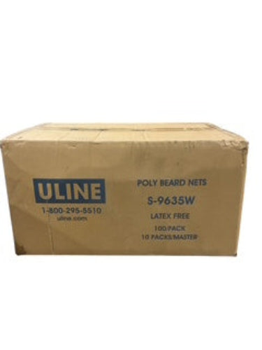 Uline, S-9635W, Polypropylene, Beard Nets, White, Case of 1000 - Safety Equipment - Freeman Liquidators - [product_description]