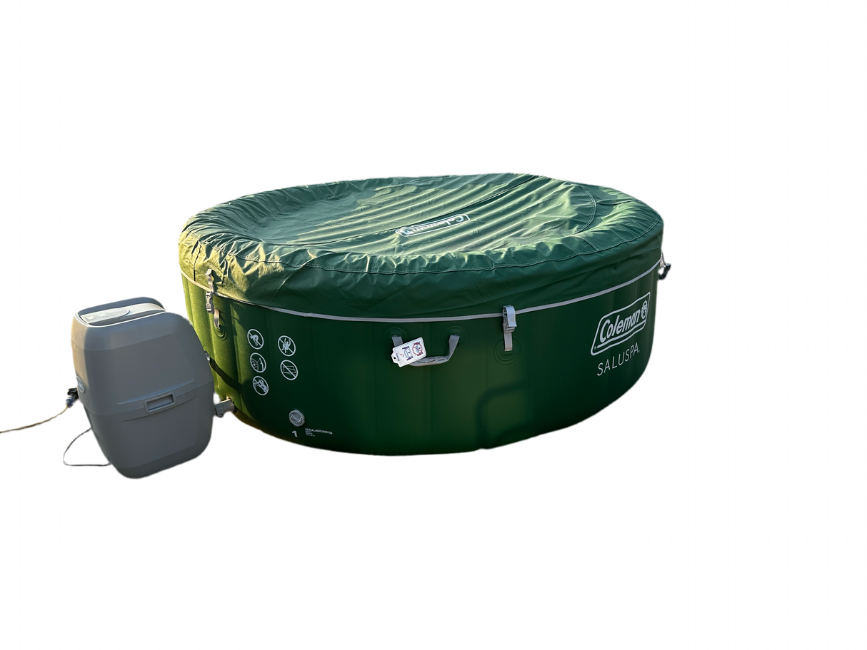 Coleman SaluSpa 4-6 Person Round Inflatable Hot Tub 140 Jets Color Green New - Freeman Liquidators