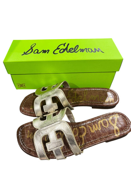 Sam Edelman, Women's, Bay Slide, Sandal, Gold, Size 8.5 - Women's Shoes - Freeman Liquidators - [product_description]