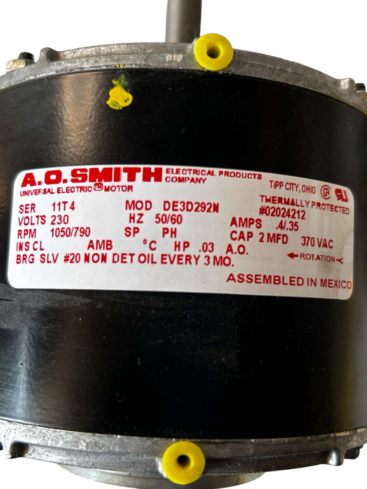 A.O. SMITH, DE3D292N, MCQUAY, 802024212, 1/30HP, Motor - NEW IN BOX - FreemanLiquidators - [product_description]